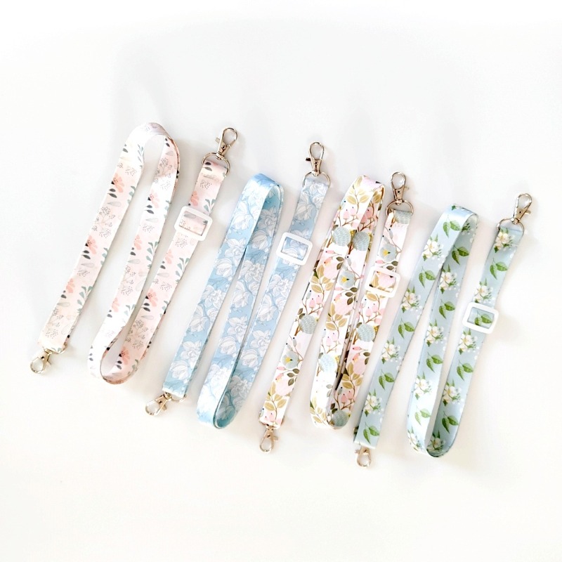 Crossbody Lanyard Neck Strap Case - 調節可能なロングクロスボディ電話ストラップ キーホルダー付き 美的花柄ネックストラップ ストラップ 電話 ID