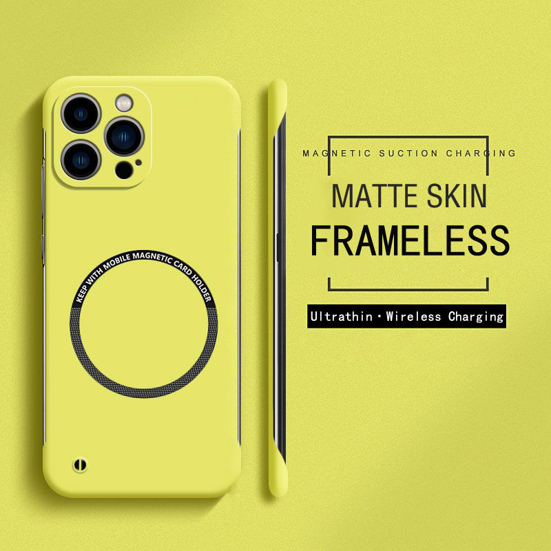 Matte Hard Pc Back Case - フレームレス磁気 Magsafe スリムケース iPhone 16 15