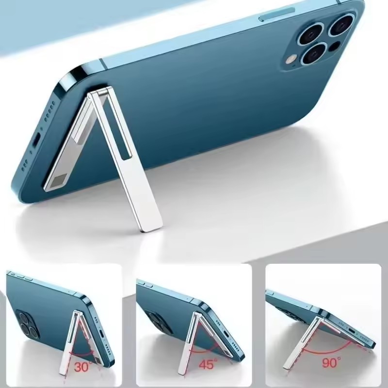 Phone Stands - マグネティック超薄型折りたたみ式携帯電話ホルダーブラケット 金属合金製デスクトップ携帯電話スタンド ユニバーサル携帯電話サポートキックスタンド
