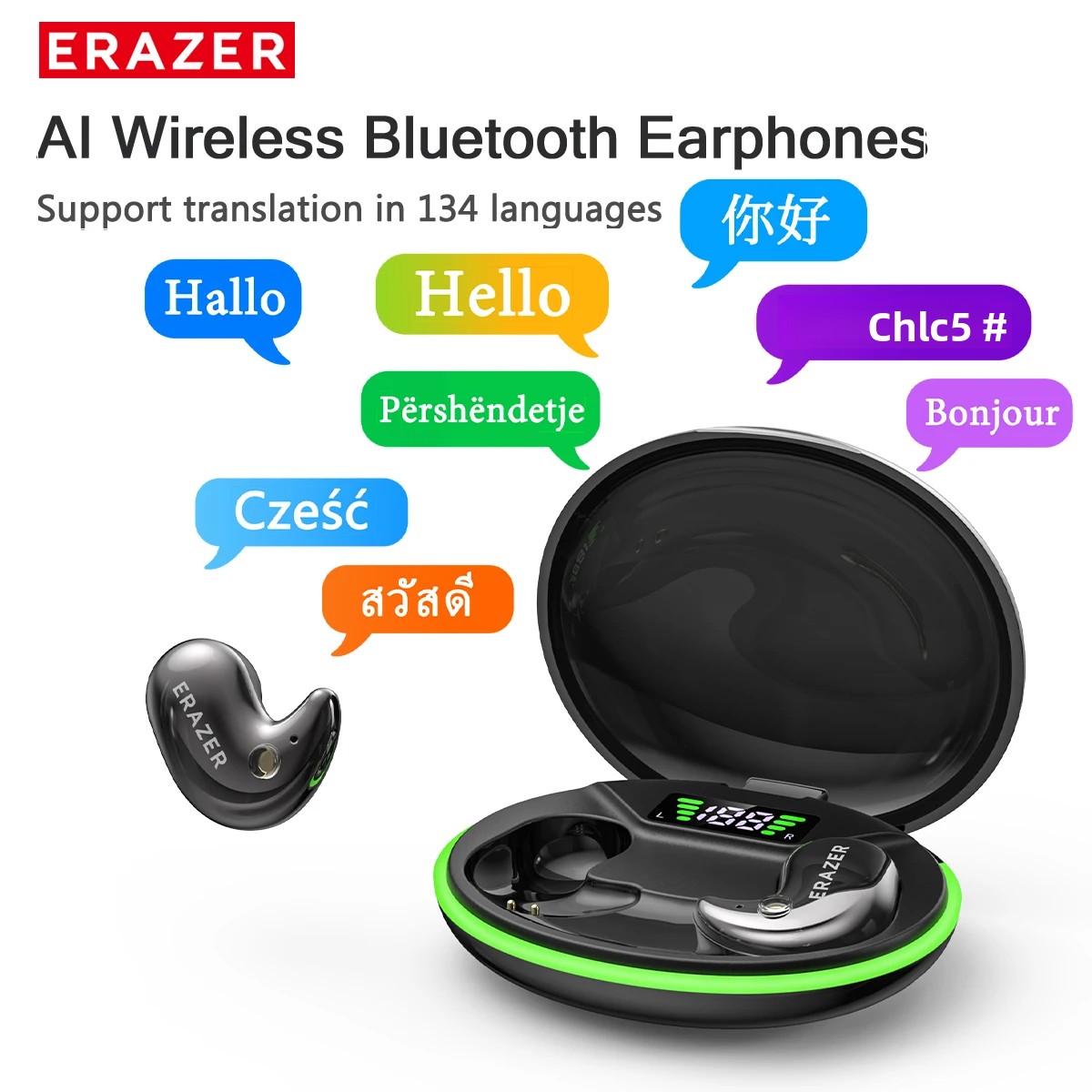 Earphones - EARZER XF58 インイヤー型Bluetoothヘッドホン マイク付き 翻訳機能搭載イヤホン TWS
