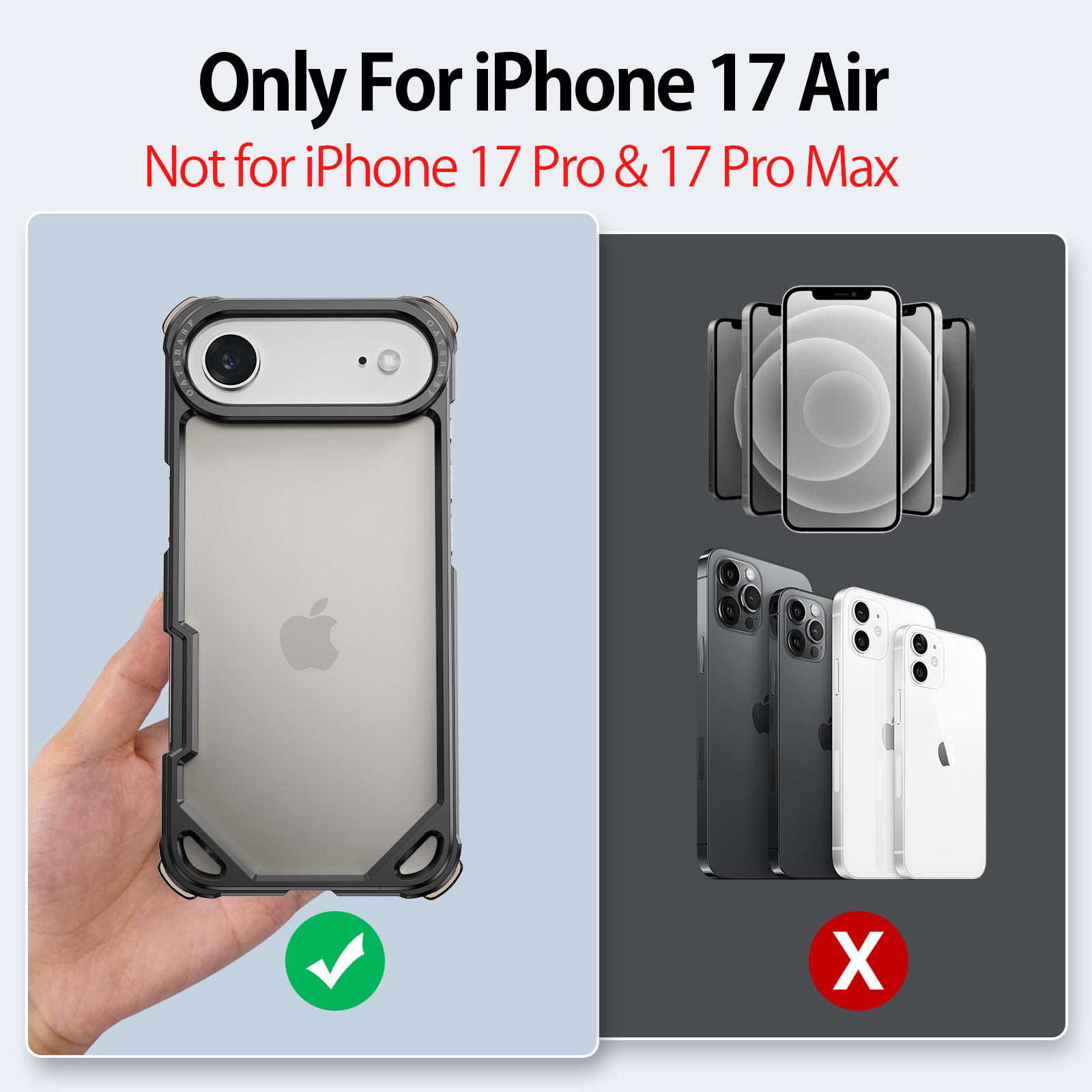 Ultra Thin Frameless Phone Cover - Eary アルミニウム製iPhone 17 Air用ケース 超薄型 Magsafe対応