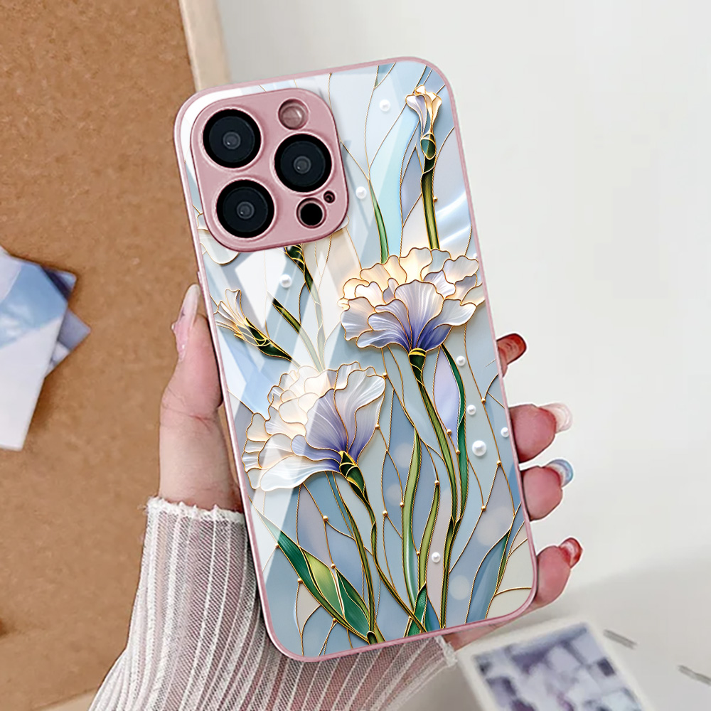 Screen Protectors - 蓮の花柄 iPhoneケース iPhone 16 Proケース iPhone
