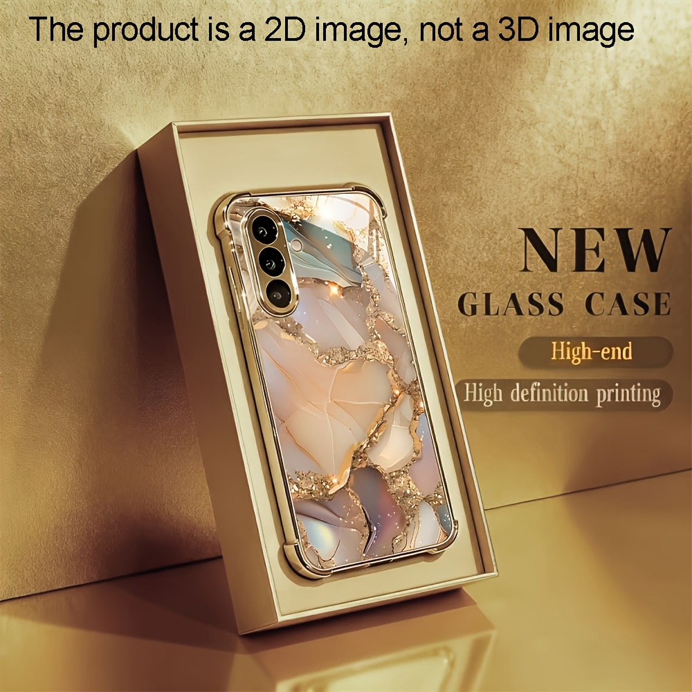 Phone Cases - 金箔模様の大理石風四隅耐衝撃ガラス製スマホケース Galaxy S26/S25/S24/S23 Ultra/S22 Ultra/S20 Ultra/56/A72/A73
