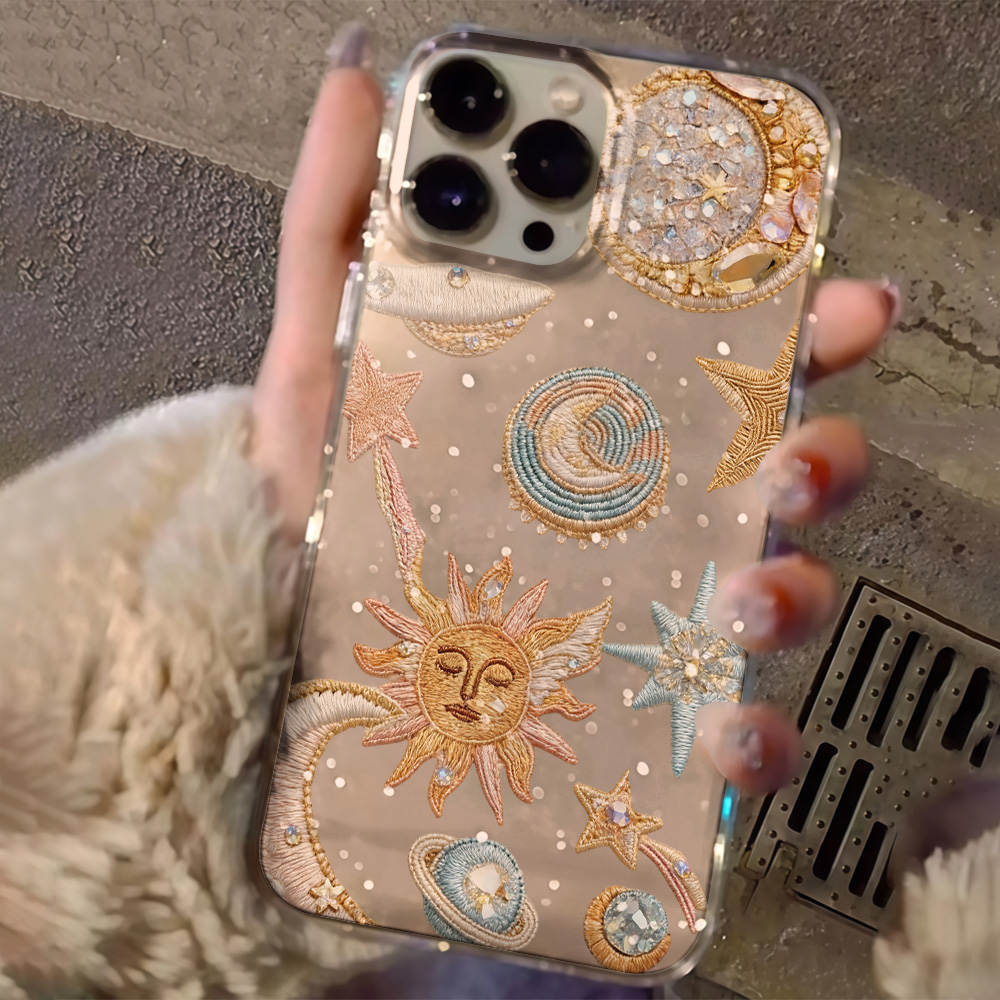 創造性あふれる星月クリアグリッターフォンケース iPhone - Clear Shockproof Bumper Case のレビューと価格