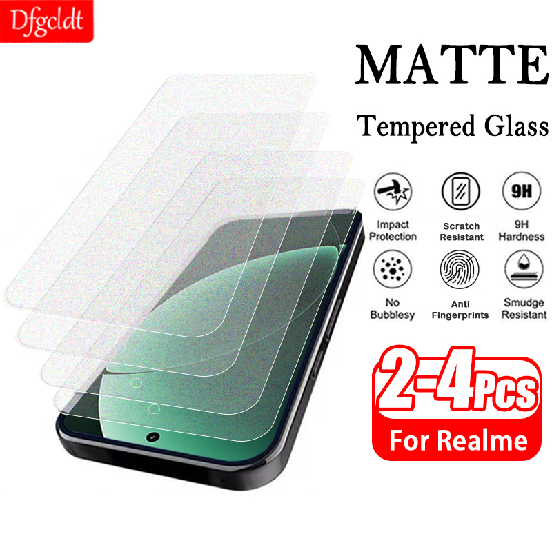 2-4 ピースアンチグレアつや消し保護ガラス Realme  - Matte Anti Glare Screen Protector のレビューと価格