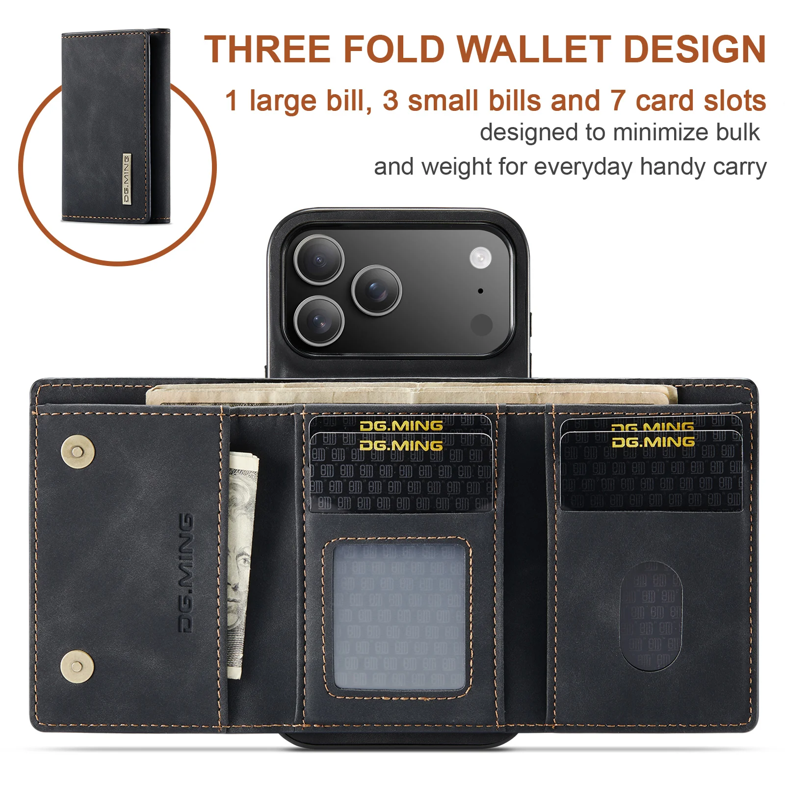 新型iPhone 17 Pro Max、Air 16、15、 - Leather Wallet Card Holder Phone Cover のレビューと価格
