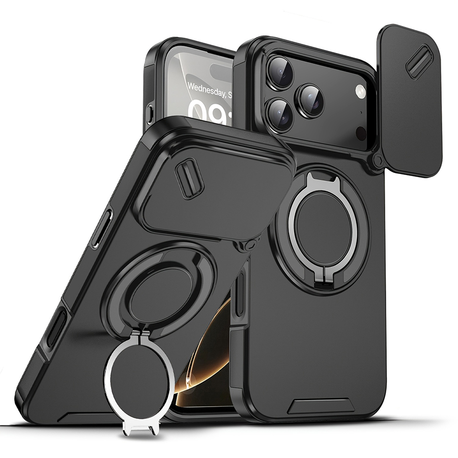 スライド式カメラレンズカバーと360°保護機能を備えた、耐衝 - Heavy Duty 360 Full Body Protective Case のレビューと価格