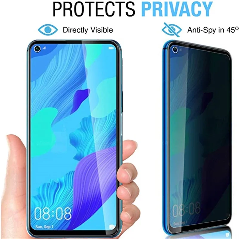 realme 7 pro 用のアンチスパイ強化ガラススクリー - Anti Spy Privacy Glass Case のレビューと価格