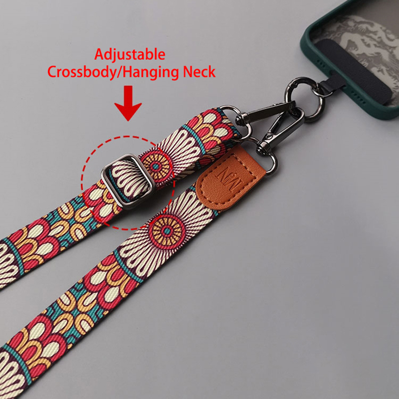 レトロトーテムパターンクロスボディ携帯電話ストラップ調節可能 - Crossbody Lanyard Neck Strap Case のレビューと価格