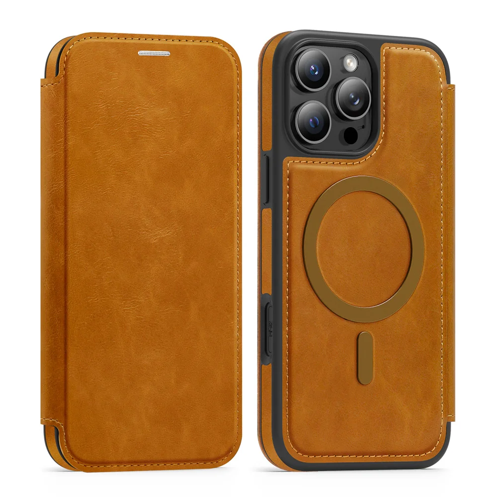 iPhone 17、18、15、16 Pro、Air、16E - Leather Wallet Card Holder Phone Cover のレビューと価格